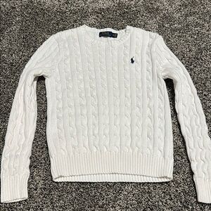 Polo by Ralph Lauren White Cable Knit Sweater